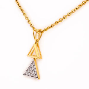 Collar con Colgante de Triángulo Geométrico de Doble Capa, Nuevo y Moderno, para Mujer, Regalo para Fiesta - Product Image 2