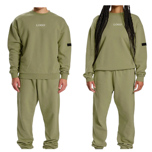 Ensemble 2 pièces pour homme avec logo personnalisé, sweat-shirt respirant et pantalon de jogging, survêtement à capuche en gros, poids lourd, décontracté, uni, hiver - Product Image 2