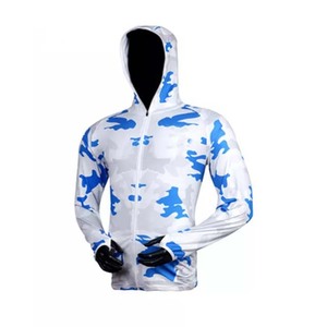 Sudaderas con capucha de pesca de manga larga de secado rápido con diseño de camuflaje con protección solar UPF 50 + para hombre personalizadas a la venta - Product Image 3
