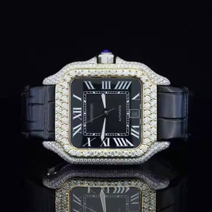 Reloj de Moda Personalizado de Lujo Clásico con Cuarzo, Moissanita y Acero Inoxidable, Bisel con Diamantes de Laboratorio, Alta Calidad y Multifuncional - Product Image 1