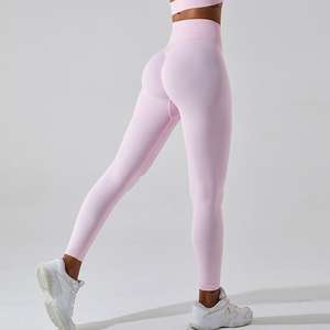 Legging de gymnastique doux et sans couture pour femmes taille haute personnalisé pantalon de Yoga classique multicolore Scrunch Yoga entraînement respirant - Product Image 1