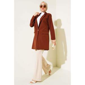 Chaqueta de un solo botón marrón - Product Image 1