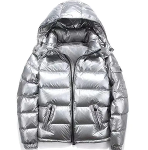2024 New Arrival Men's Warn Winter Shiny Quilted Puffer <b>Jacket</b> Windbreaker <b>Padded</b> Thick <b>Hooded</b> <b>Jacket</b> - Product Image 5