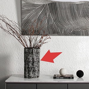 แจกันด้ามจับสองด้านสีขาวทรงกลมสำหรับตกแต่งอย่างหรูหราพร้อมจอแสดงผลยาวเหมาะสำหรับงานแต่งงานและจัดแต่งทรงผมที่บ้าน - Product Image 4