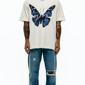 Camiseta básica en blanco de algodón con hombro extendido de fábrica para hombre-Fabricante de temporada de verano - Product Image 6