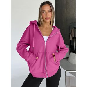 Offre Spéciale haute qualité personnalisé à manches longues sport polaire pull uni surdimensionné femmes grande taille sweats à capuche - Product Image 5