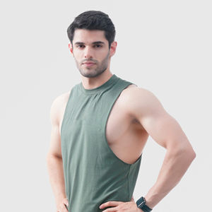 Usine Pas Cher Logo Personnalisé Muscle Fit Débardeurs Sans Manches Entraînement 100% Coton Débardeur pour Hommes Respirant Confortable - Product Image 5