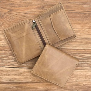 Cartera plegable de cuero de vaca genuino 100% de la mejor calidad personalizada recién lanzada a precio de fábrica - Product Image 3