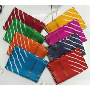 ชุดส่าหรีผ้าไหมลายศิลปะพื้นเมืองแบบพรีเมี่ยมขอบ zari เส้นใยถักทอสวยงามสำหรับงานแต่งงานเทศกาลสวมใส่ในฤดูหนาวสำหรับร้านค้าปลีก - Product Image 1