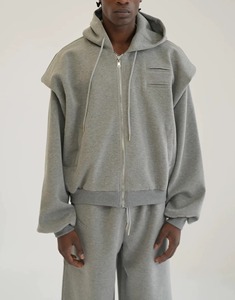 Conjunto de Sudadera y Pantalones Deportivos de Invierno Personalizados OEM, Pantalones Anchos de Cintura Doble, Estilo Y2K, con Cremallera, Pedrería, Acampanados, 100% Algodón - Product Image 6