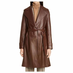 เสื้อเทรนช์โค้ทผู้หญิงสำหรับฤดูหนาวเสื้อแจ็คเก็ตหนังขนแกะเสื้อโอเวอร์โค้ทสไตล์มีซิปปิด - Product Image 4