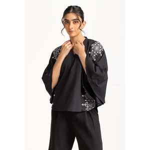 Haut brodé chic bohème pour femme WM-CS-SS24-006, décontracté et élégant avec dentelle, taille XS, coupe longue ou courte pour le printemps/été/automne - Product Image 4