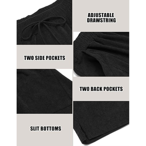 Pantalon en toile de lin/coton décontracté pour hommes avec cordon de serrage taille moyenne coupe ample écologique et respirant - Product Image 5