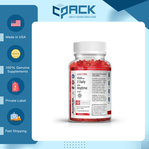 Gomitas de Vinagre de Sidra de Manzana de Alta Calidad, Exportador Estadounidense, Suplemento Dietético de Marca Privada OEM para Adultos, 60 Unidades - Product Image 2