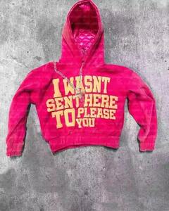 Fabricant de vêtements Y2k Streetwear Vintage sweat pull recadrée 3d bouffante impression personnalisée femmes lavage à l'acide à capuche pour hommes - Product Image 1