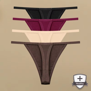 1 unidad de tanga de algodón para mujer, sexy, de cintura fina, sin costuras, de tiro medio, deportiva, con espalda en T, antibacteriana y transpirable - Product Image 3