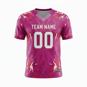 Maillot d'entraînement de football américain personnalisé pour adultes, manches courtes, respirant, option grande taille, 100 % polyester, col en V - Product Image 5