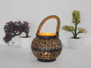 Premium Fancy Laser Design Vintage Metal Lantern with <b>Rope</b> Handle Home Decoration Handmade Candle Holder Christmas Home Lanterns - Product Image 4