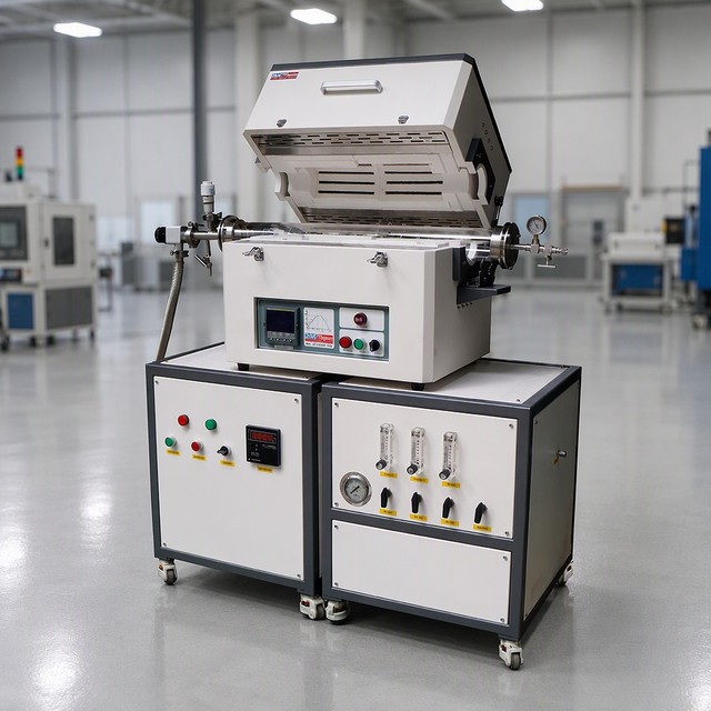 1200C CVD Quartz Double Zone Vacuum Tube Furnace with PID Auto Control for Laboratory Heating Equipment