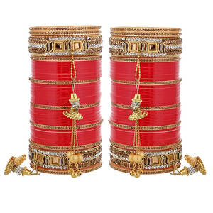 Juego de brazaletes nupciales con diseño de bordado personalizado de fabricantes profesionales Servicios OEM Conjuntos de Churiya de boda - Product Image 2