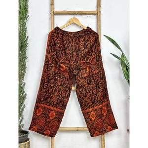 Pantalones de Pijama Unisex de Invierno, Lujosos, Mezcla de Lana de Yak, Elegantes, con Estampado Paisley, Cordón Ajustable, Suaves, Cómodos y Cálidos, con Chal - Product Image 1