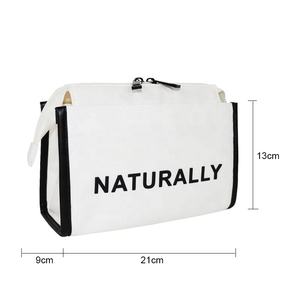 New Arrival White Color <b>Recycled</b> Cotton Canvas Cosmetic <b>Bag</b> for Daily Use - Product Image 2