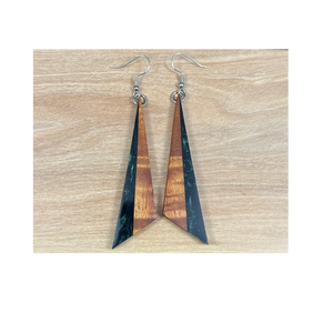 Boucles d'oreilles en résine et bois de haute qualité faites à la main pour femmes et filles et articles de fête utilisent de longs bijoux de mode - Product Image 2
