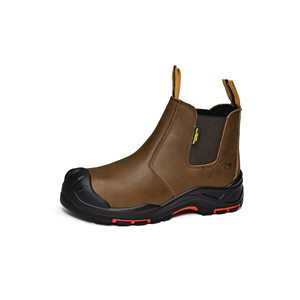 Botas de Trabajo de Seguridad de Cuero Genuino de Alta Calidad, Estilo Vaquero, Antipinchazos, para Fábrica, Otoño - Product Image 1