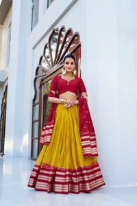 Elegante Chanderi Silk Lehenga Choli para mujer, proveedor mayorista a granel, FashionHarbour - Product Image 3