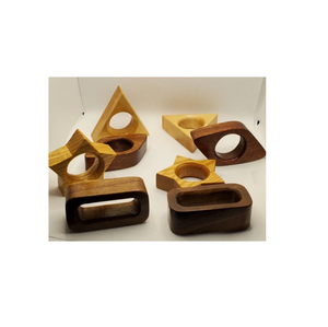 Rond de serviette en bois décoratif de table de Offre Spéciale conception différente boîte de fil brune emballage porte-serviette debout en bois - Product Image 1