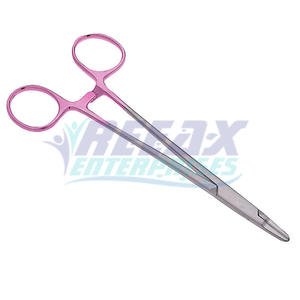 Ensemble d'instruments porte-aiguilles chirurgicaux en acier inoxydable de qualité supérieure, couleur rose, réutilisable, certifié CE, service OEM - Product Image 1