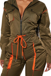 Wholesale <b>Women's</b> Windbreaker Two Piece Set Customized Colors & Logo Plus Size Printed Tracksuits - Product Image 5