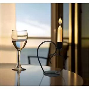 Bougeoir géométrique multi-têtes de style industriel minimaliste noir pour table à manger de luxe et décoration de fête - Product Image 4