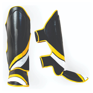 Nuevas Espinilleras Personalizadas con Logotipo para Kickboxing y Muay Thai, Protectores de Piernas y Pies de PU con Cordones, Protección Integral - Product Image 4