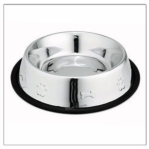 ชามสุนัขสำหรับสัตว์เลี้ยงทำจากทองแดงชามโลหะพร้อมลายนูนรูปอุ้งเท้าและกระดูก - Product Image 3