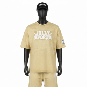 Camiseta 100% algodón para hombre, corte holgado, estampada, estilo vintage, lavado ácido, con logotipo personalizado serigrafiado, estilo urbano. - Product Image 1