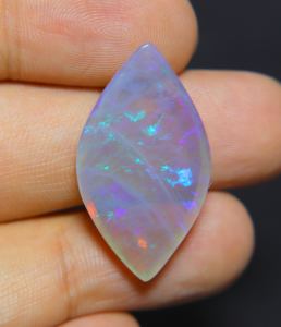 Cabujón de ópalo de gelatina púrpura australiana Natural 32X18X6MM piedra preciosa suelta sólida para hacer joyas corte Marquesa - Product Image 5