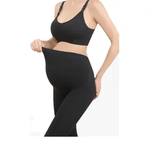 Leggings de maternité pour femmes de bonne qualité taille haute grossesse décontracté Yoga coton Spandex écologique respirant pleine longueur - Product Image 1