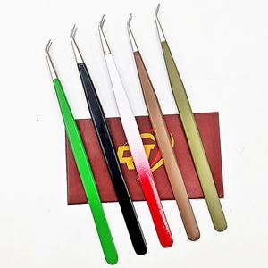 Pinzas de Precisión para Extensión de Pestañas, de Acero Inoxidable Ecológico, Antiestáticas, Duraderas, con Punta Puntiaguda, para Manicura, Marca Privada - Product Image 2