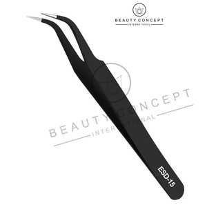 Pinzas de pestañas curvas rectas de acero inoxidable Pinzas de extensión de pestañas Herramientas de maquillaje de Beauty Concept International - Product Image 5