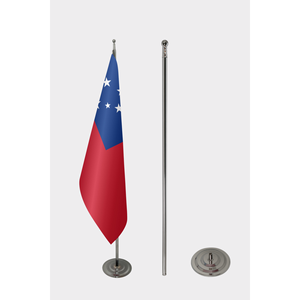 Official Samoa Indoor <b>Flag</b> Custom Logo Digital Available Polyester Silk Plastic Automotive Insurance Education Travel Agency Use - Product Image 2