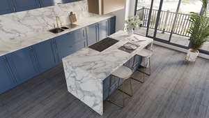 แผ่นควอตซ์พิมพ์ลายอาร์เปลส์สำหรับเคาน์เตอร์ครัวและท็อปโต๊ะเครื่องแป้ง หนา 2 ซม. 3 ซม. ขัดเงา หินสำเร็จรูปสำหรับใช้ในงานก่อสร้าง - Product Image 5