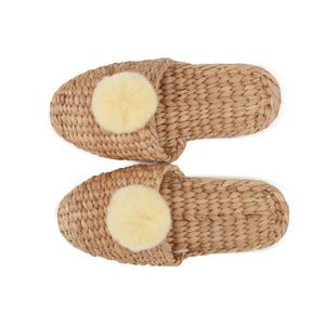 2024 nouvelle Collection jacinthe d'eau tongs pantoufles jonc de mer sandales matériaux naturels doux polyvalent été hiver printemps - Product Image 3