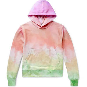 Nueva moda 100% algodón Tie Dye sudaderas con capucha para hombres Streetwear estilo Casual con Color sólido última colección de invierno - Product Image 2
