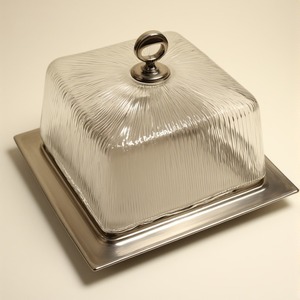 Vintage <b>Glass</b> <b>Dome</b> With Ornate Wooden Base <b>Cake</b> Display Artisan Handmade Designed For Decorative Kitchens - Product Image 1