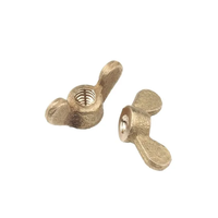 Écrou à oreilles à bords métriques en laiton M3 M5 M6 M8 personnalisé en usine Din315 écrous papillon jaunes avec aile ronde