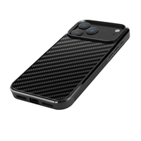 Étui de téléphone sans fil magnétique en fibre de carbone véritable de luxe, étanche, durable, antidérapant pour 14/15/16/17/18 Pro/Max