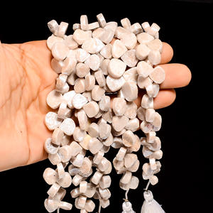 Cuentas de corazón de piedra lunar de cuarzo recubierto, cuentas de piedras preciosas lisas de piedra lunar recubiertas de cuarzo para la fabricación de joyas - Product Image 2