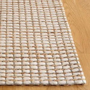 Venta al por mayor Premium Eco-Friendly Reversible yute trenzado plano tejido alfombra hecha a mano Jacquard Natural yute algodón tejido alfombra hogar - Product Image 3