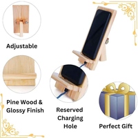 Support de téléphone portable en bois naturel pour le bureau Support de téléphone ergonomique pour les appels vidéo et regarder des films utilisés pour la maison et le bureau